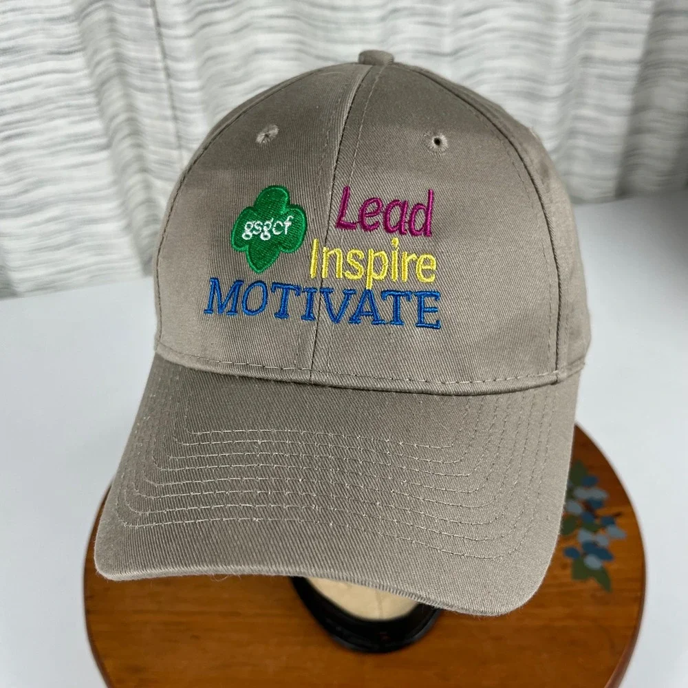 Port & Company Girl Scouts GSGCF Hat Khaki Lead Inspire Motivate Cap CP80A‎